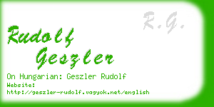 rudolf geszler business card